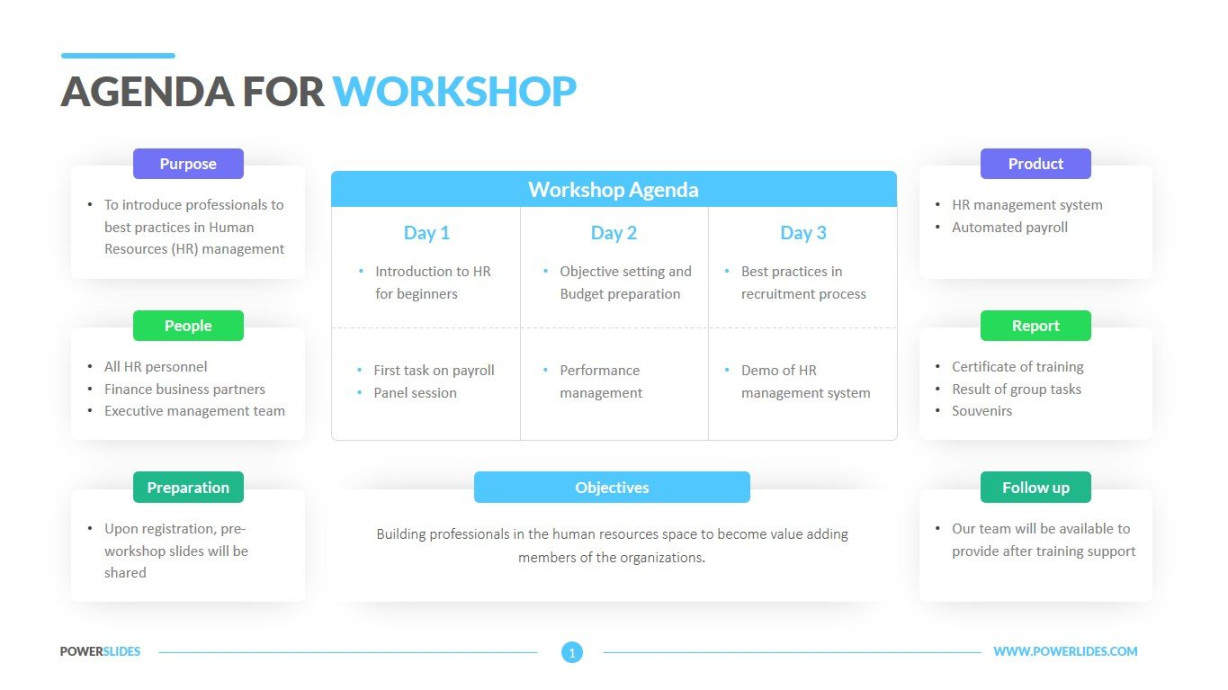 Agenda for Workshop Template  ,+ Slides  PowerSlides™