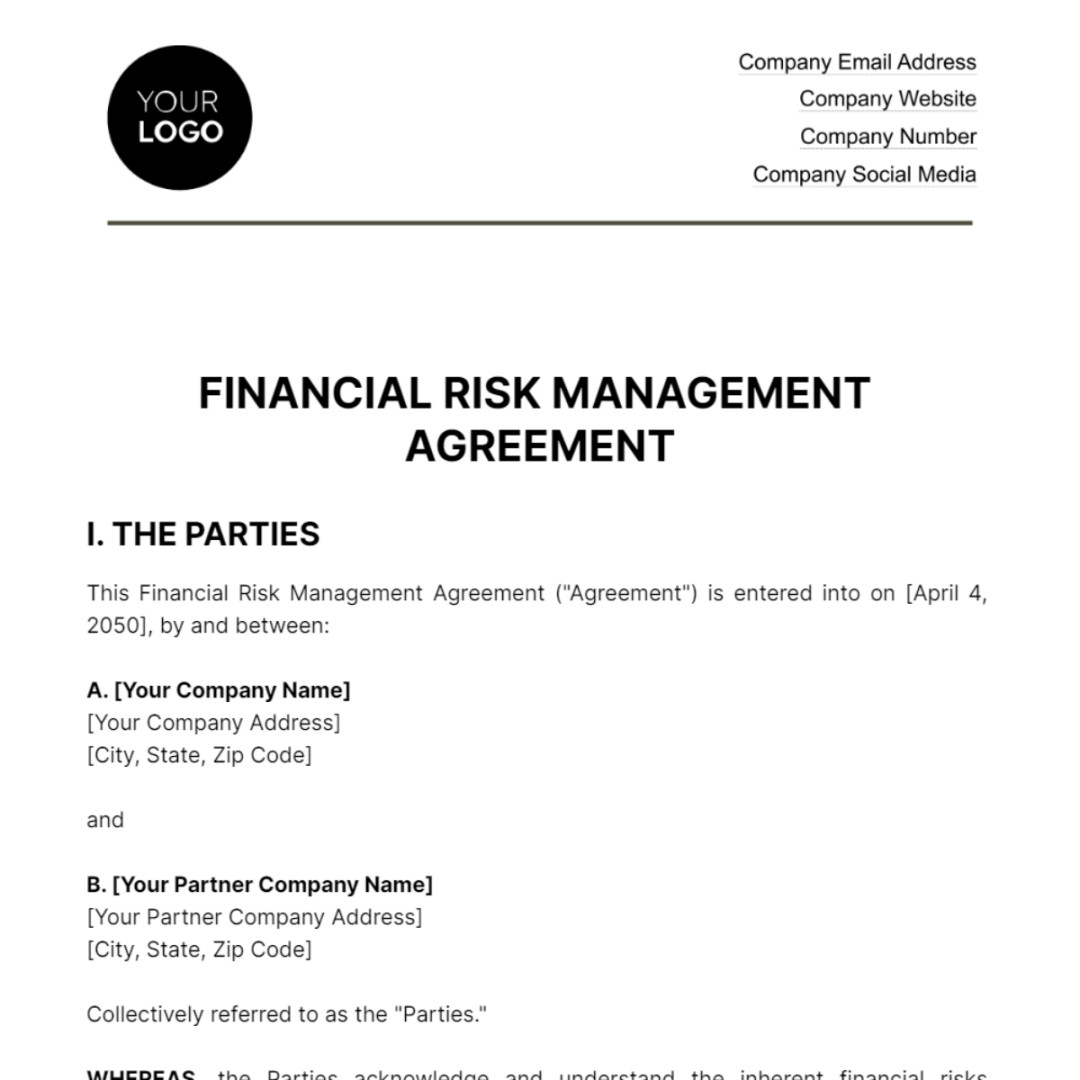 Financial Risk Management Agreement Template - Edit Online