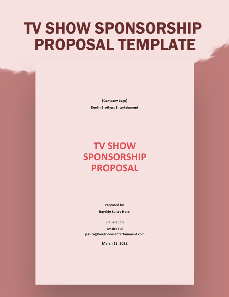 Tv Show Sponsorship Proposal Template in Pages, Word, Google Docs